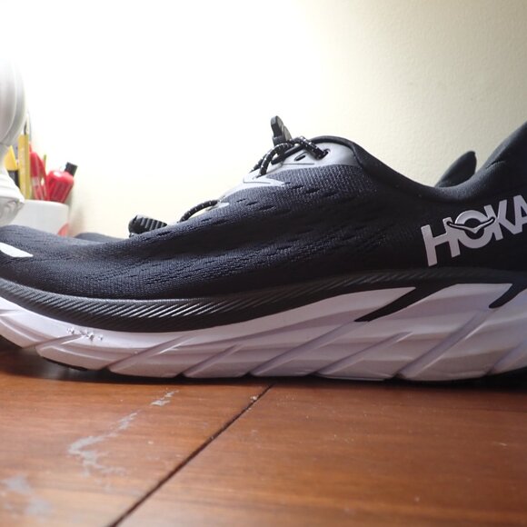 Hoka Clifton 8 Black White Shoes Women's Size 10 D Wide - Picture 7 of 15